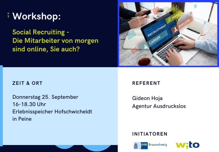 Ankündigung Workshop am 25.09. über Social Media Recruiting
