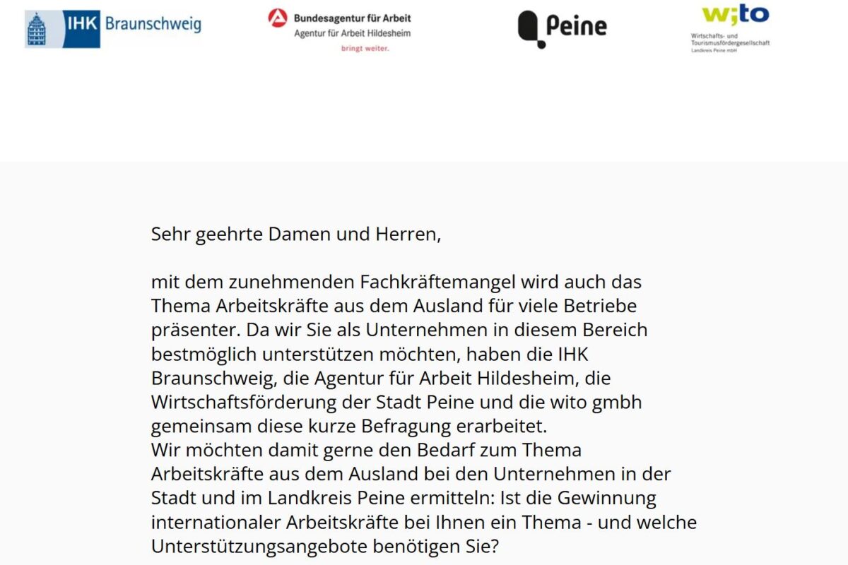 Umfrage zur Fachkräftegewinnung