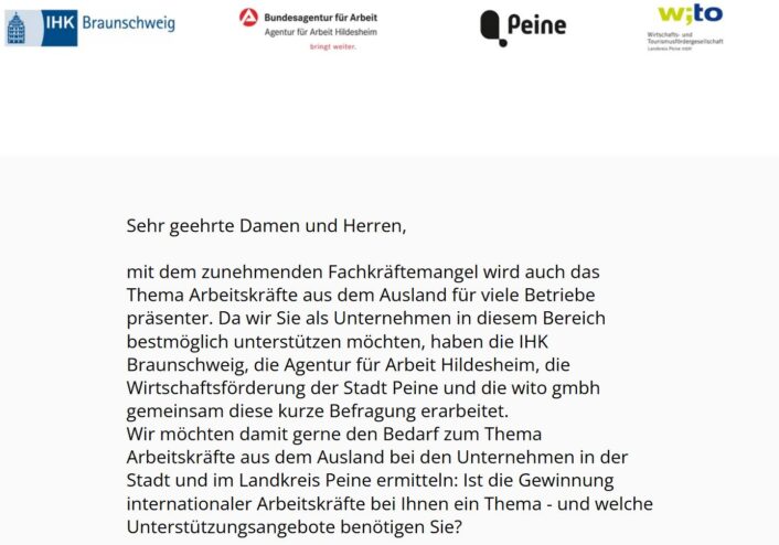 Umfrage zur Fachkräftegewinnung