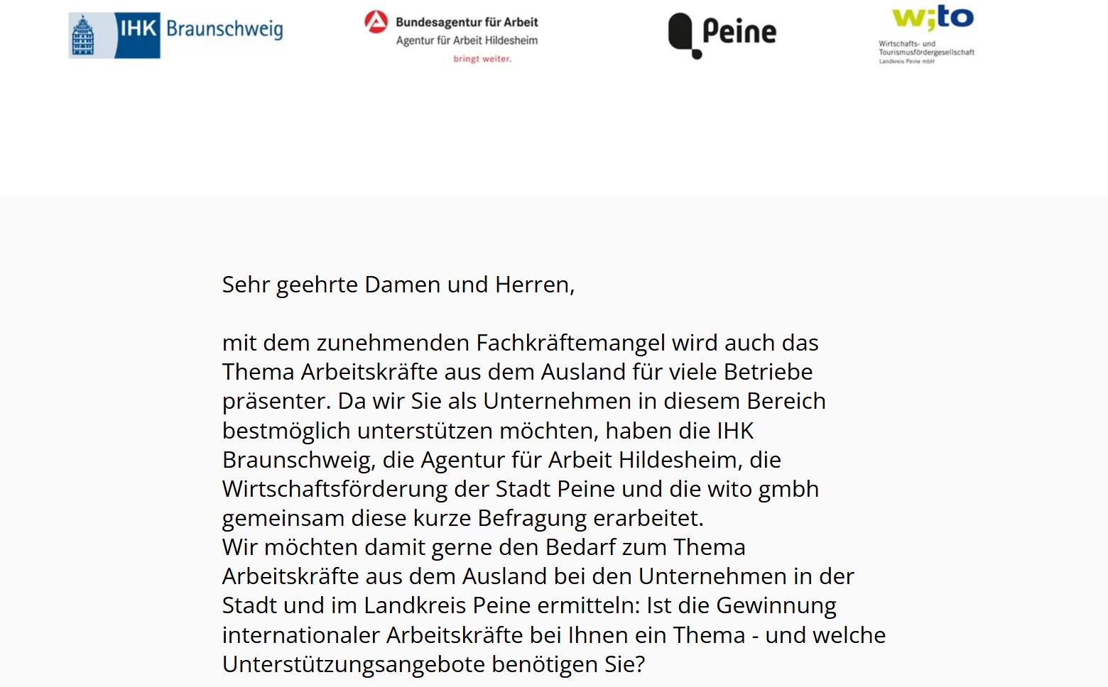 Umfrage zur Fachkräftegewinnung