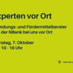 Ankündigung Experten vor Ort in der Wirtschaftsförderung am 7.10.