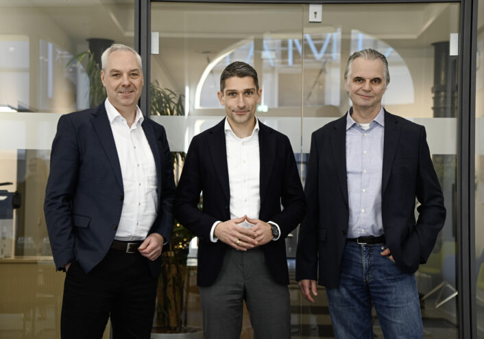 Unterzeichner des UEN-Vertrags: Florian Bernschneider, Jörg Meyer und Matthias Adamski