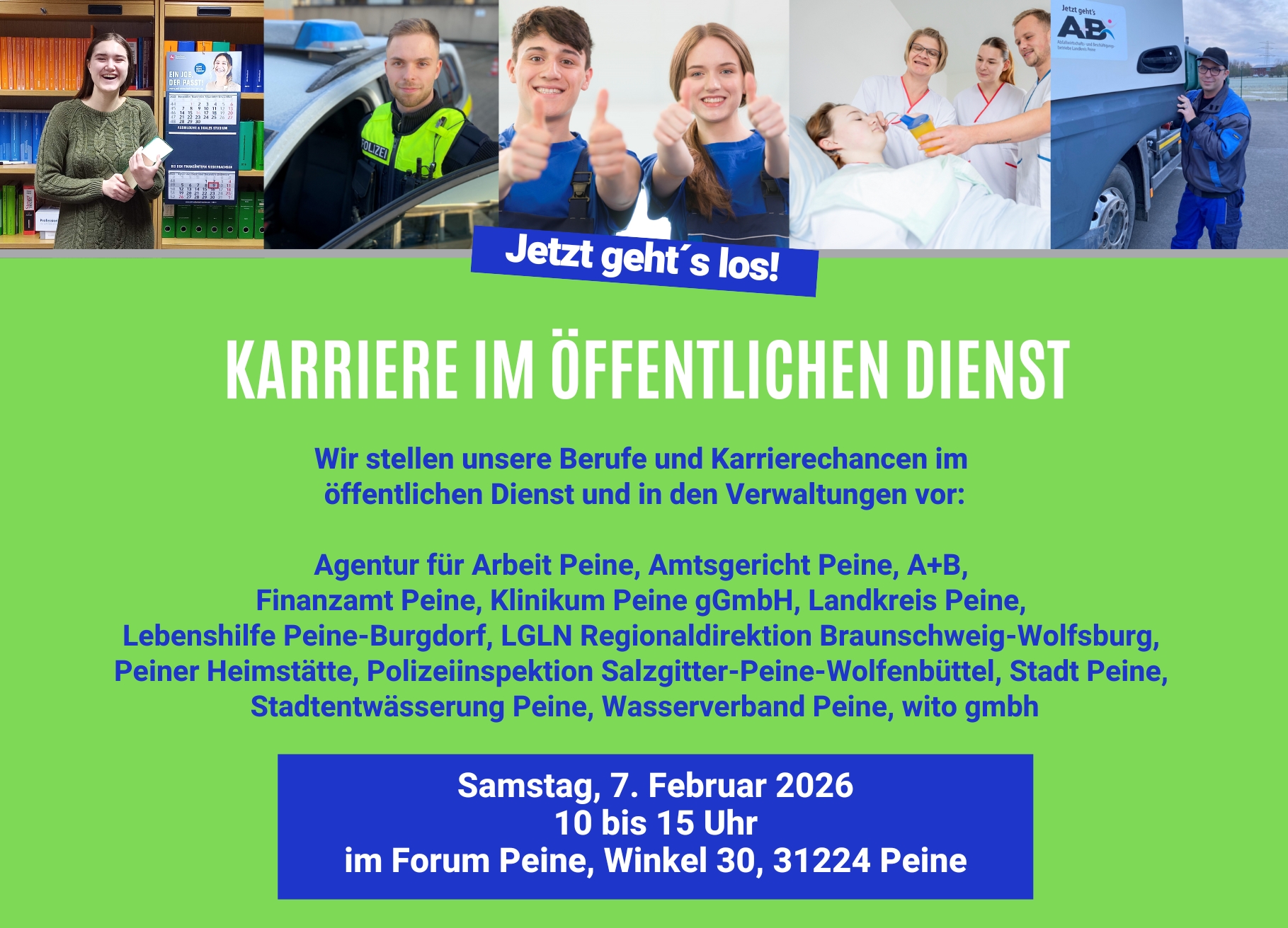 Ankündigung Jobmesser Karriere im Öffentlichen Dienst am 7. Februar im Forum Peine