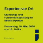 Ankündigung Experten Tag mit NBank Beratern zu Fördermitteln