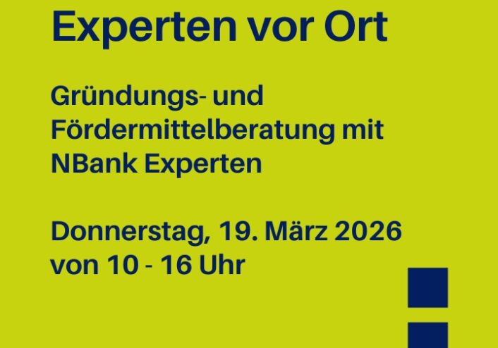 Ankündigung Experten Tag mit NBank Beratern zu Fördermitteln