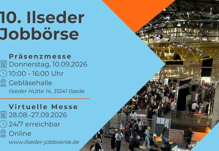 10. Ilseder Jobbörse am 10. September 2026 in der Gebläsehalle – die größten Berufs- und Ausbildungsmesse im Landkreis Peine