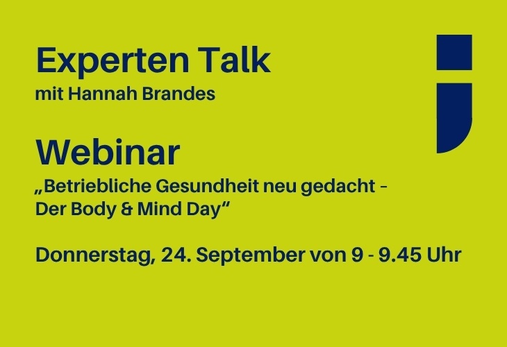 Ankündigung Experten Talk mit Hannah Brandes zum Body & Mind Day