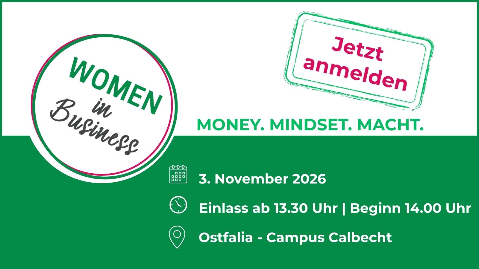 WOMEN in Business kommt nach Salzgitter! 💕 Am 3. November wird es wieder Zeit für Inspiration, Austausch und jede Menge Frauen-Power!