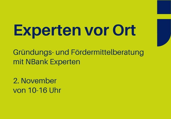 Sprechtag mit Experten von der NBank am 2. November